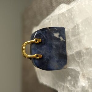 ❌SOLD❌ Sodalite Crystal Carved Handbag